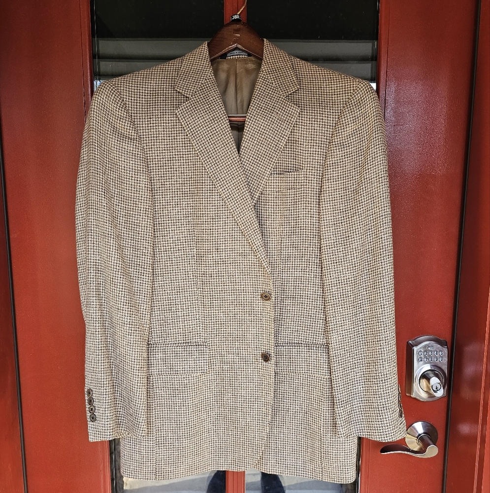 Brooks Brothers Tan Houndstooth Blazer
